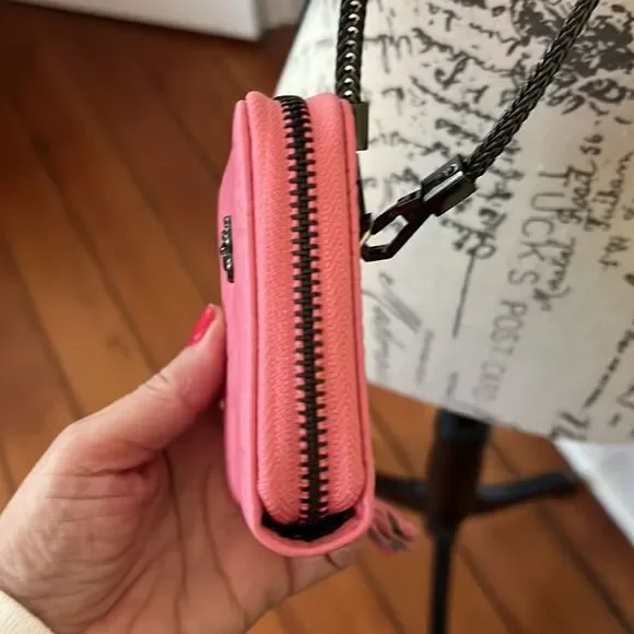 Pink *Camellia* Mini WOC DIY Tassel Card Case Wallet Necklace Chain NEW DIY - Picture 11 of 16